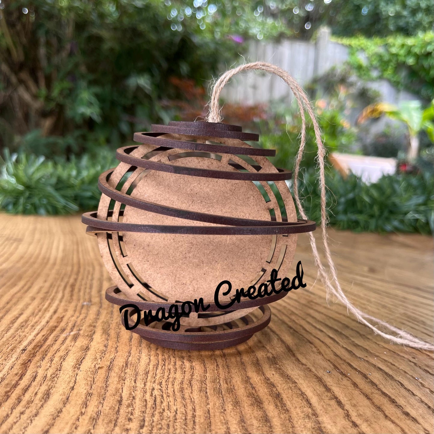 Personalised Initial Bauble: Laser Engraved Wood Ornament, Christmas Decoration, Tree Ornament.