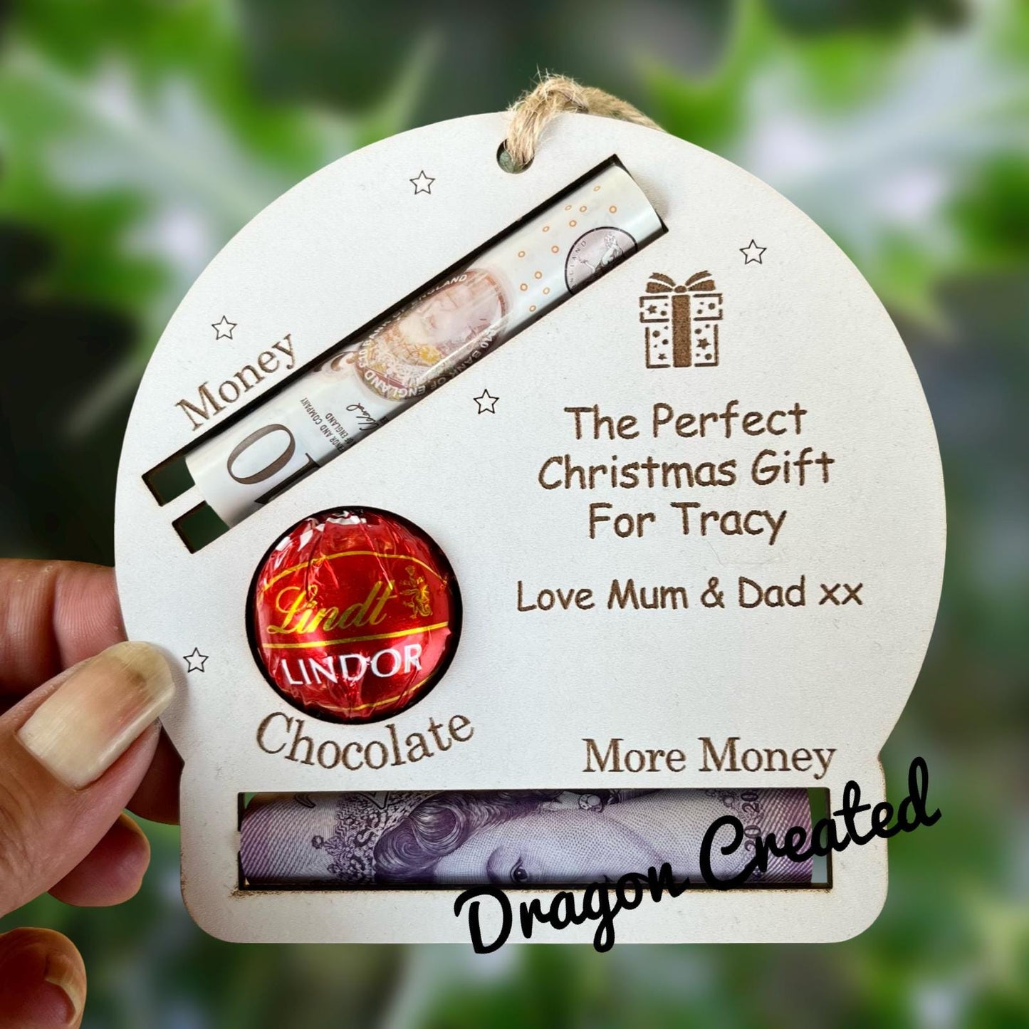 Christmas The Perfect Gift, Chocolate & Cash Gift, Reindeer Chocolate Holder, Money Holder Wallet, Children Christmas Personalised Envelope.