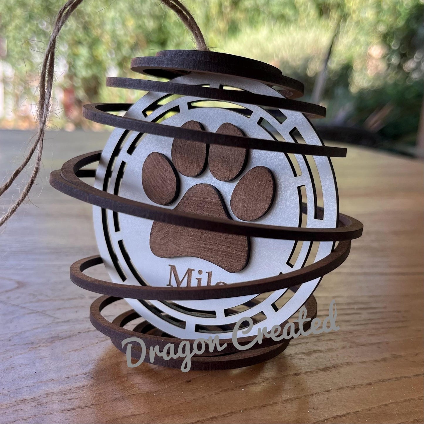 Personalised Dog Christmas Ornament: Engraved Wooden Pet Bauble Tree Decoration