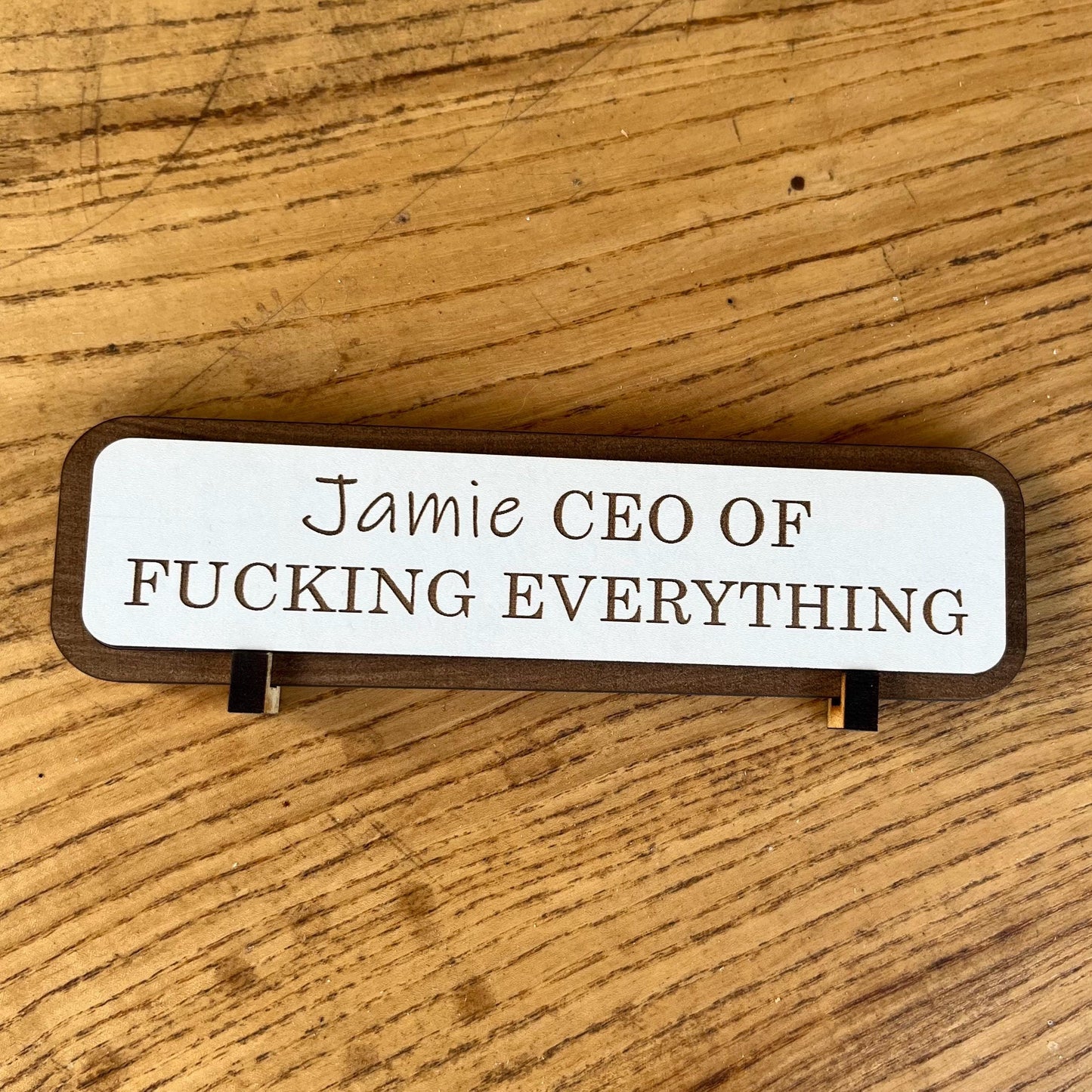 Funny Personalised Work Desk Sign, Name Plate Sign, I Am A Fucking Professional , Office Wooden Plaque