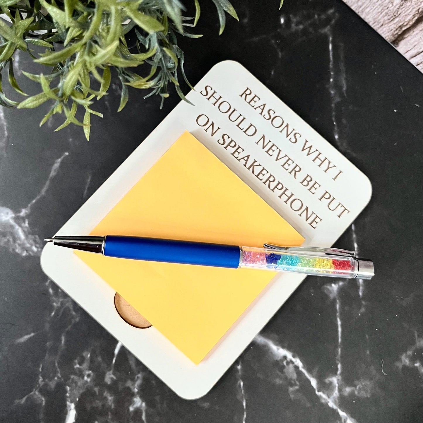 Funny Sarcastic Note Pad, Post it Note Holder Engraved Wooden Sticky Note Holder: Work Gift