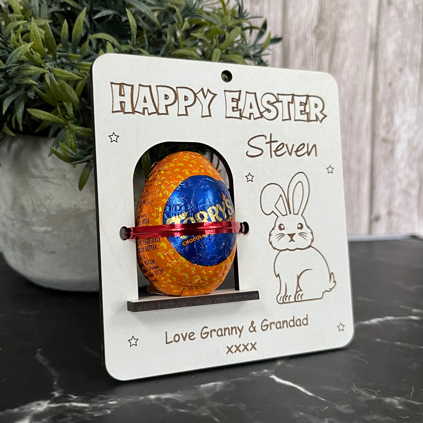 Easter Egg Chocolate Holder: Personalised Easter Envelope, Basket Tag