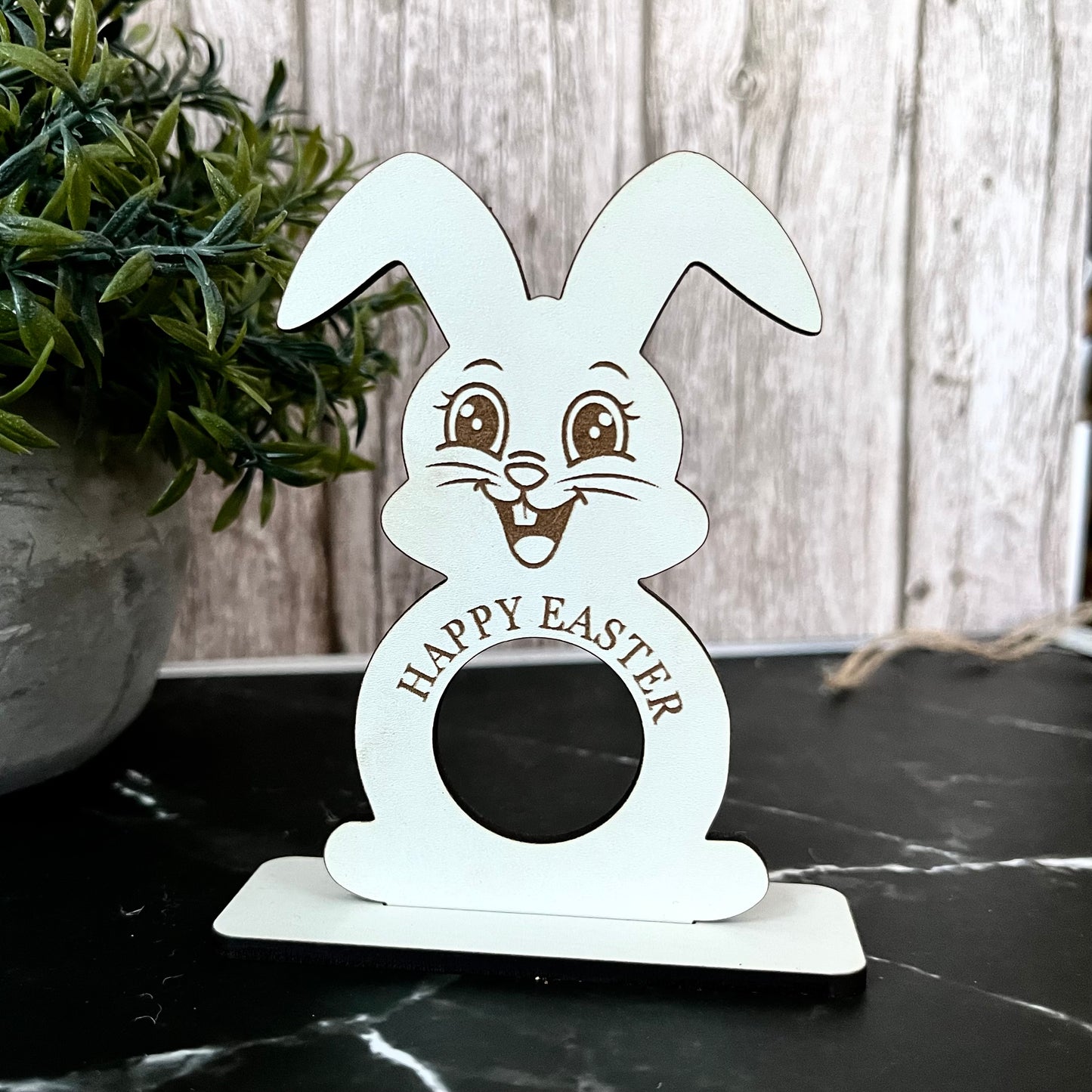 Personalised Easter Bunny Chocolate Holder: Wooden Easter Table Decoration, Lindor, Lindt Chocolate, Place Setting