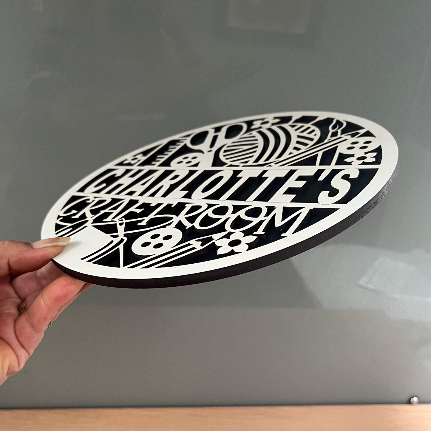 Personalised Craft Room Sign, Wooden 21cm Sign, Door Wall Plaque.