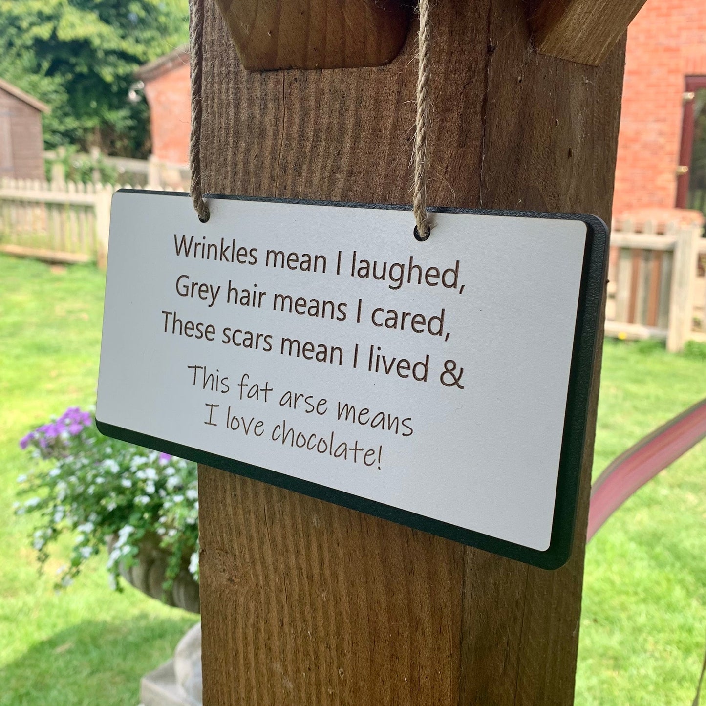 Funny Wooden Sign, Insulting decor, Rude Quote, Wrinkles Mean I Laughed, House Plaque