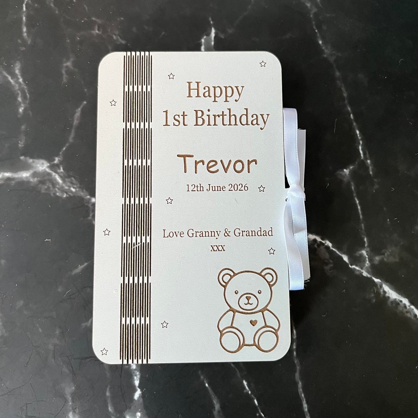Personalised Birthday Money Holder: Wooden Cash Gift Envelope, First Birthday Wallet
