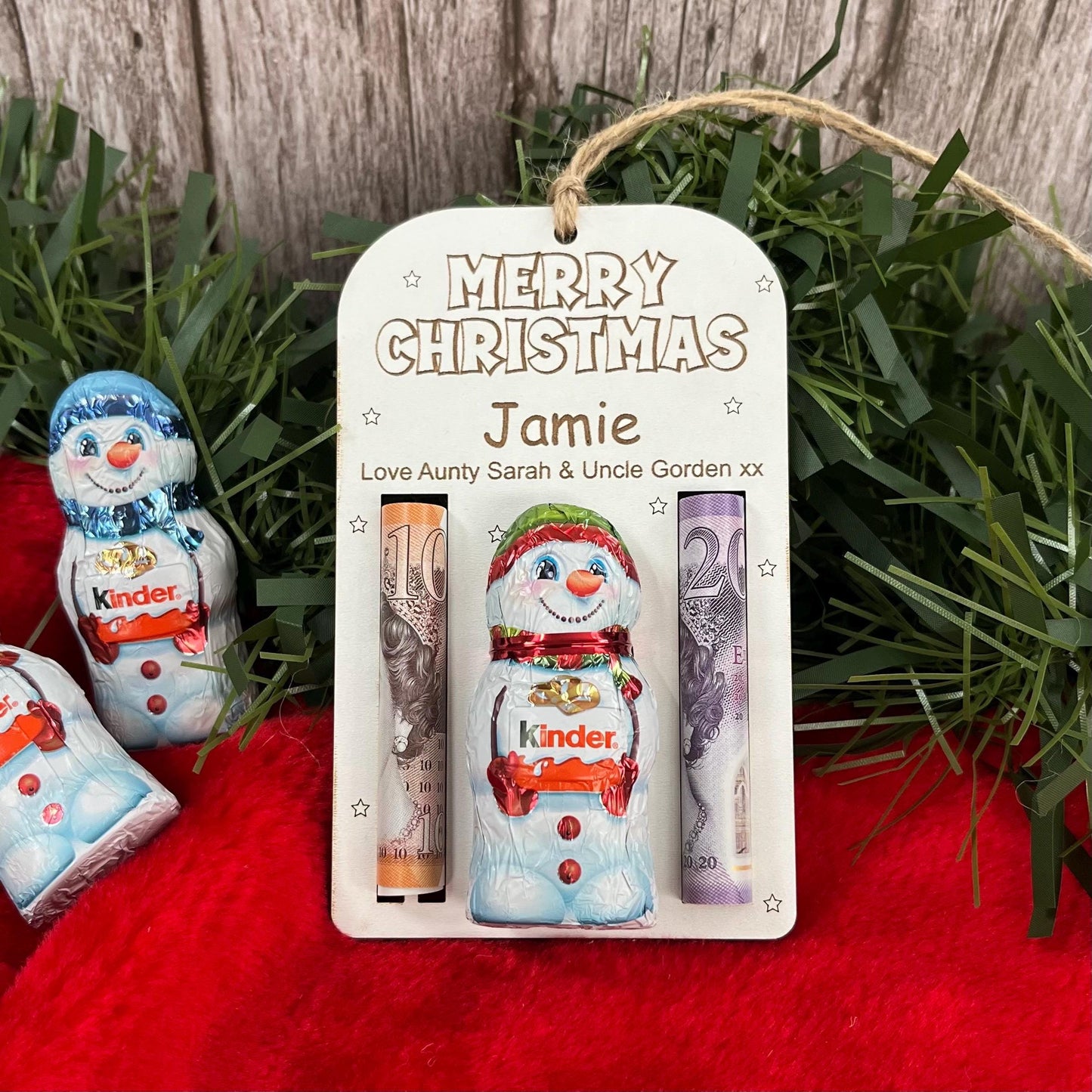Christmas Money & Chocolate envelope- Tree Ornament, Money Holder, Kinder Snowman