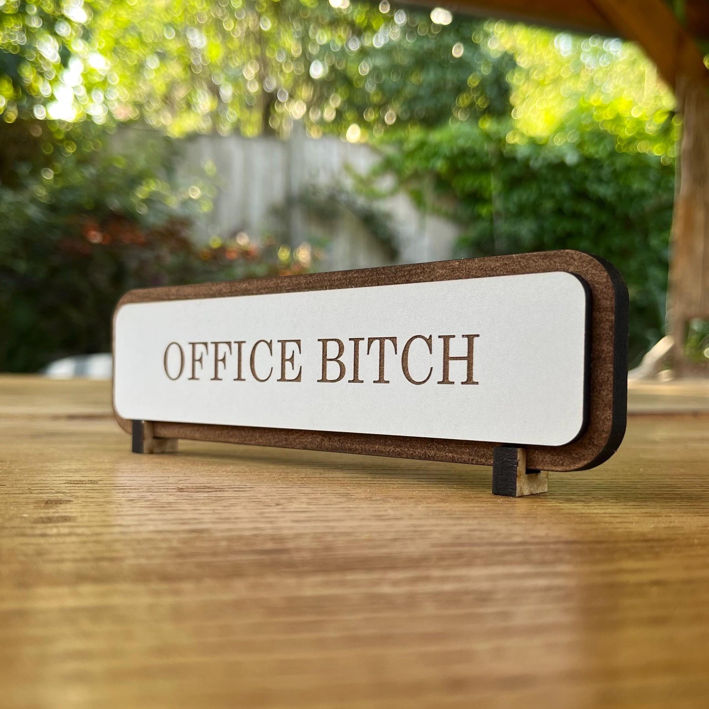 Funny Work Desk Sign, Name Plate Sign, Office Bitch,  Office Wooden Plaque