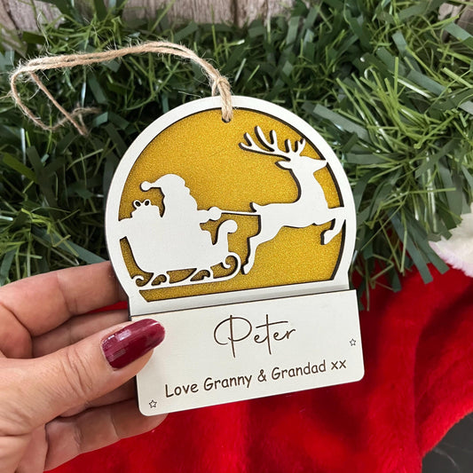 Gift Card Holder, Christmas Tree Ornament, Voucher Holder, Xmas Money Envelope, Wooden Personalised