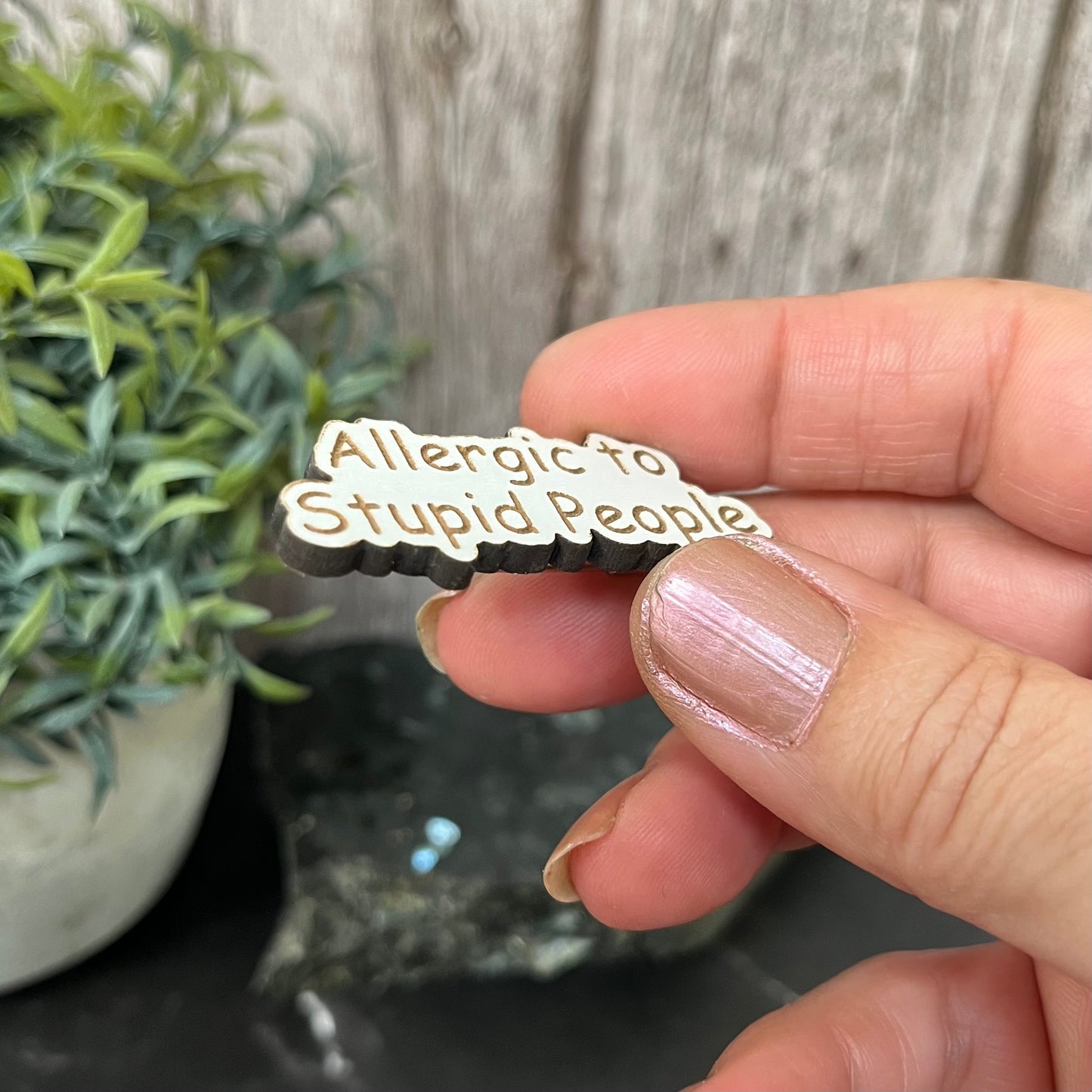 Funny Bag Badges, Pin Badge, Allergic To Stupid People