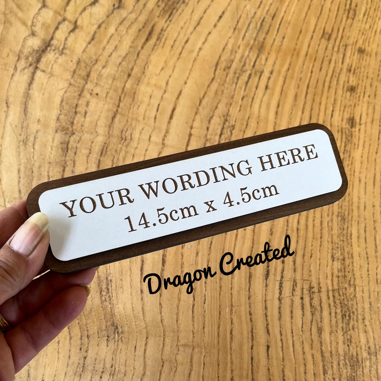 Personalized Engraved Wooden Desk Sign - Custom Quote