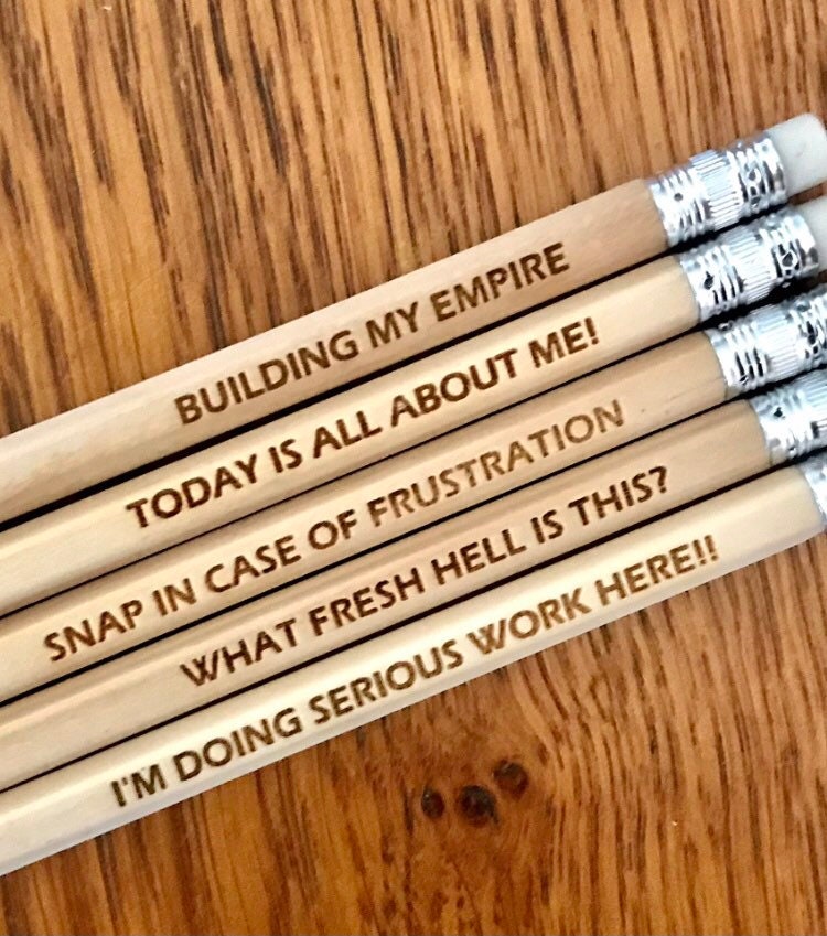 Funny Quote Pencils: Office Novelty Joke Gift, Set of 5