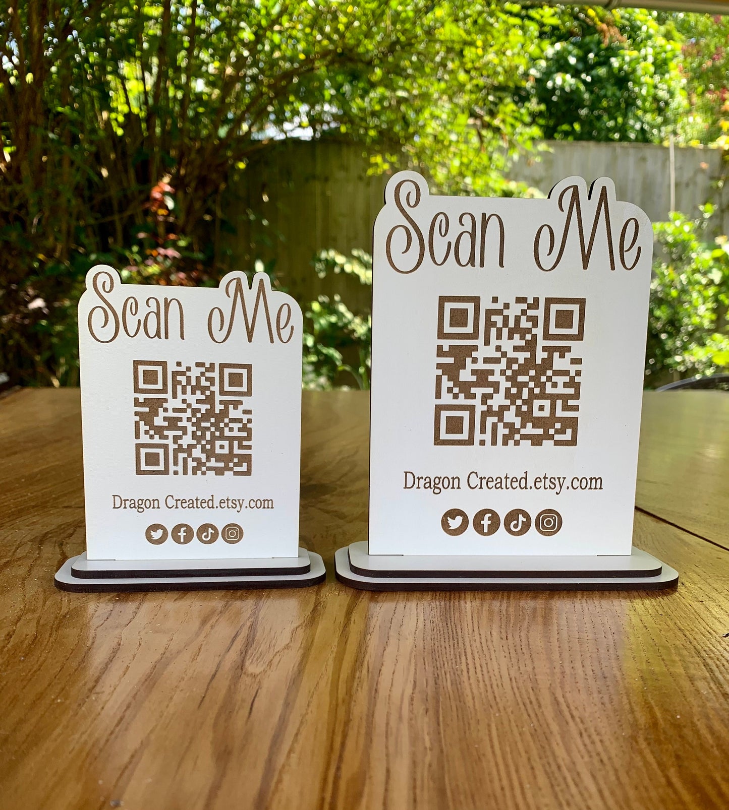 Personalised QR Code Display Stand: Social Media Advertising Sign, Craft Fair Display