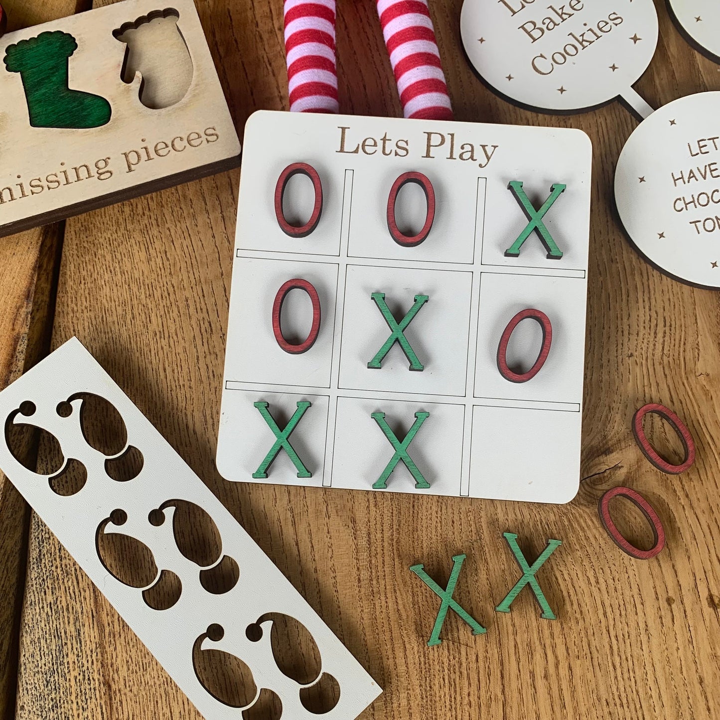 Christmas Naughty Elf Props, Xmas Elf Signs And Games. Wooden Personalised Signs
