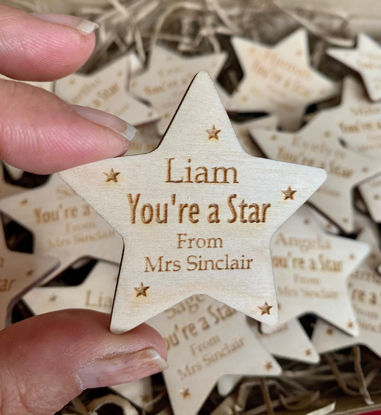 Personalized Wooden Star Gift: Teacher to Student, End of Year
