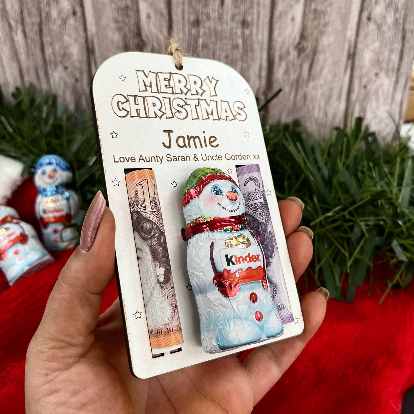 Christmas Money & Chocolate envelope- Tree Ornament, Money Holder, Kinder Snowman