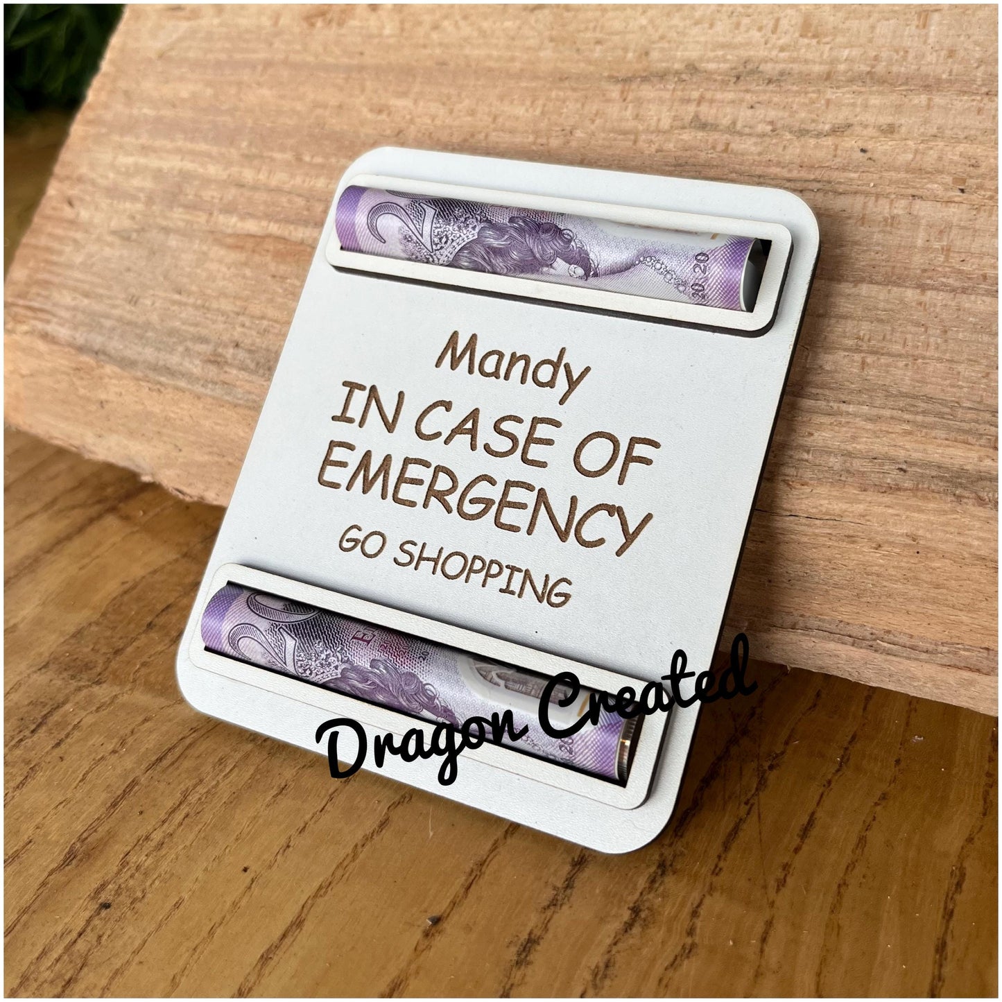 Personalised 'In Case of Emergency' Money Holder - Engraved Cash Gift