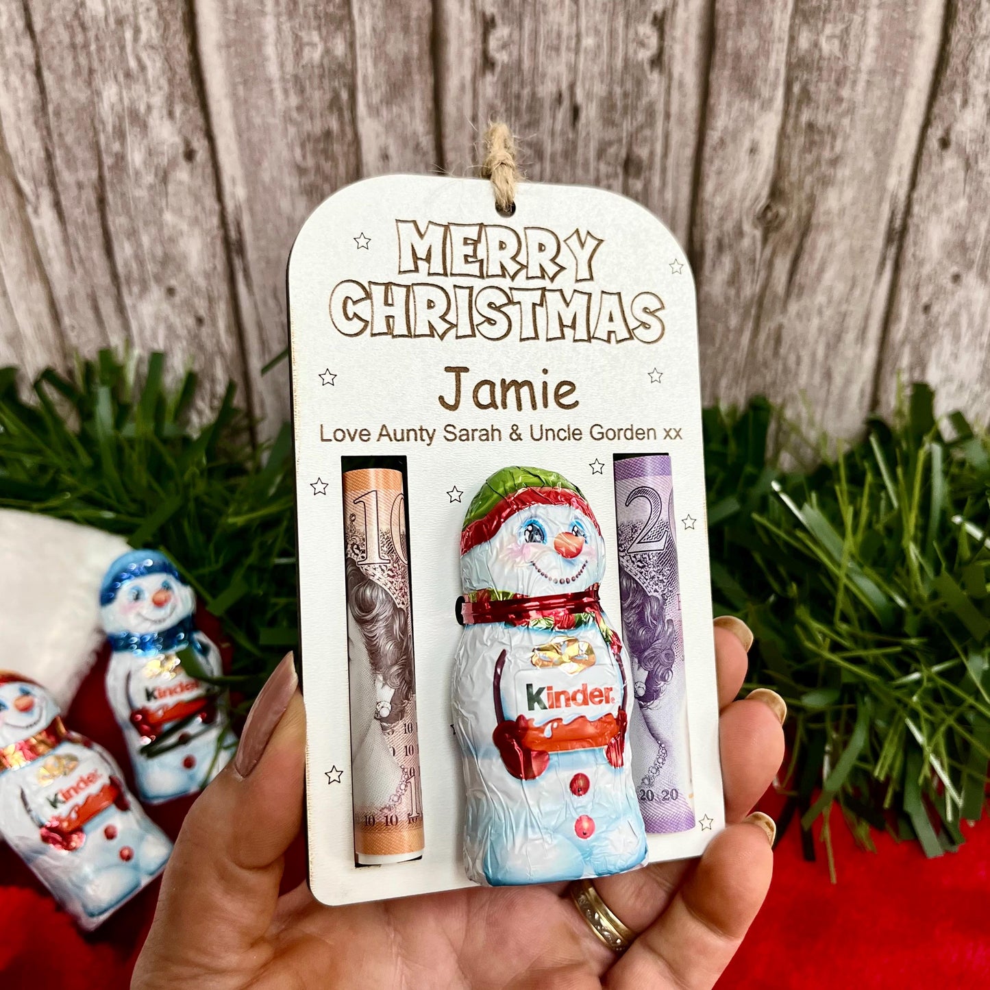Christmas Money & Chocolate envelope- Tree Ornament, Money Holder, Kinder Snowman