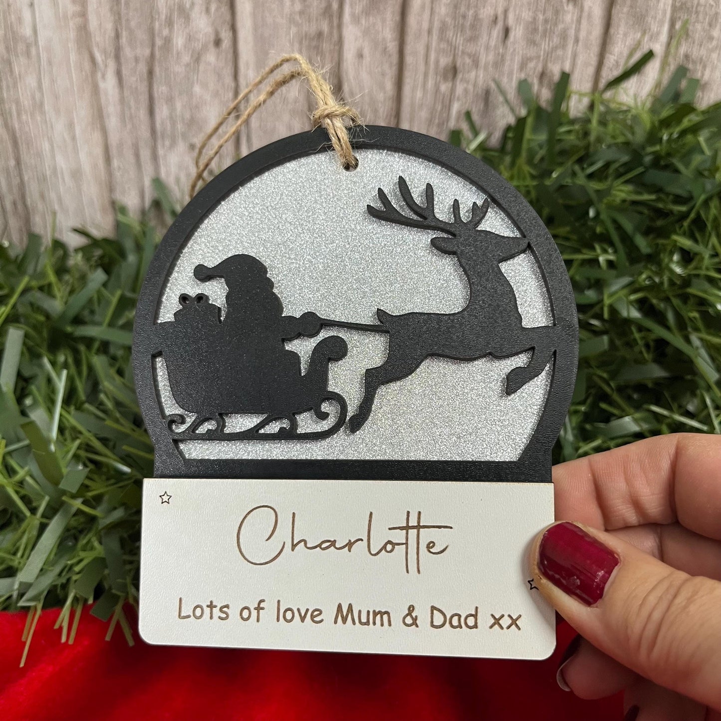 Gift Card Holder, Christmas Tree Ornament, Voucher Holder, Xmas Money Envelope, Wooden Personalised