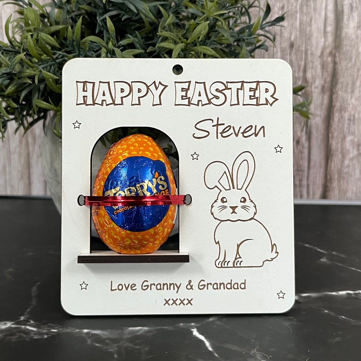 Easter Egg Chocolate Holder: Personalised Easter Envelope, Basket Tag