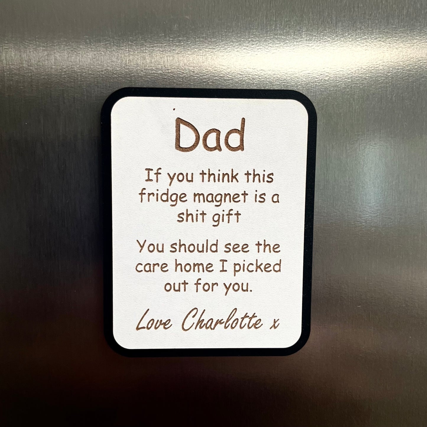 Funny Fridge Magnet, Dad Birthday, Fathers Day, Naughty gift Idea, Personalised Wooden Magnet