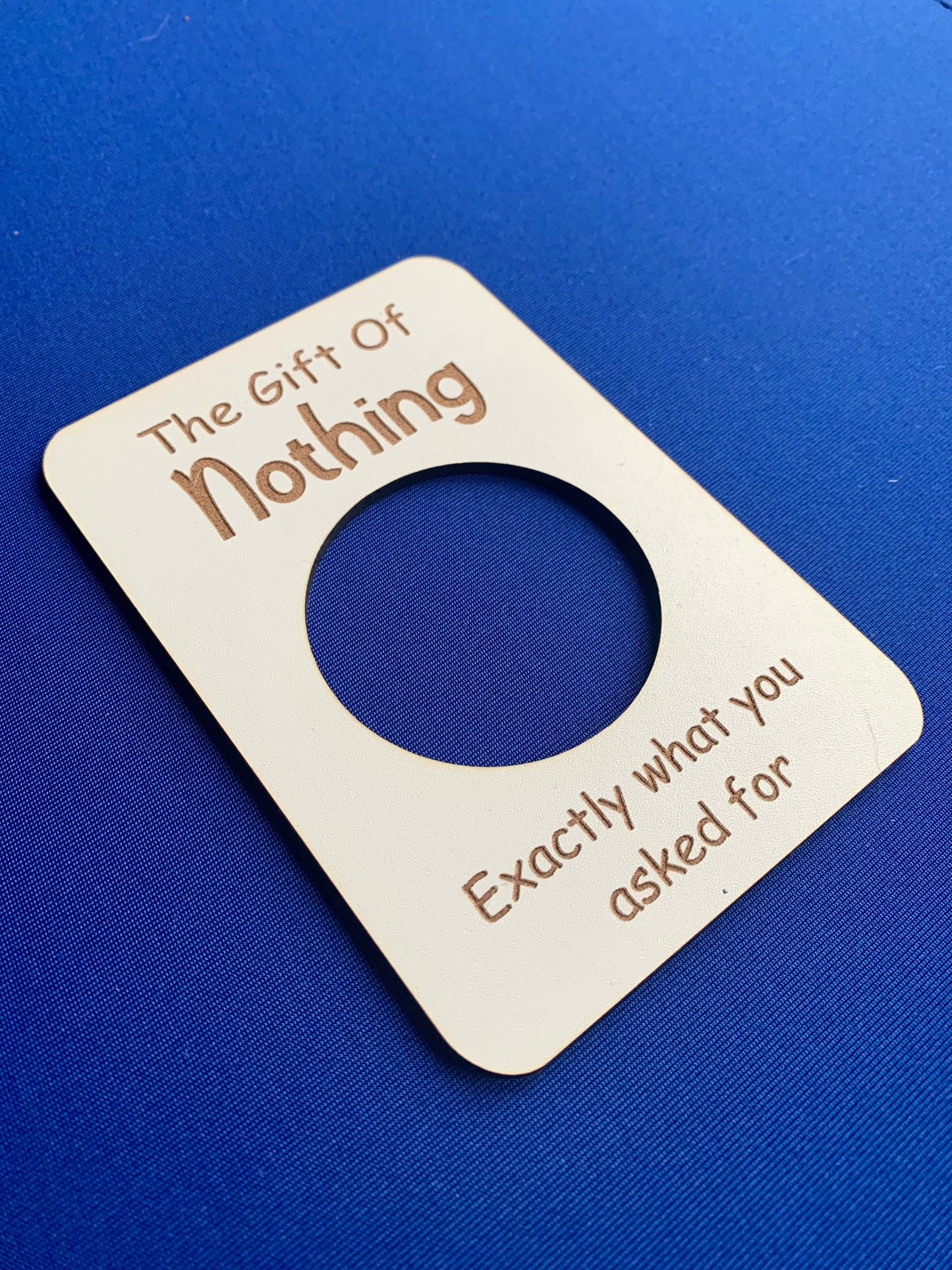 Gift Of Nothing Plaque: Funny Novelty Birthday Gift