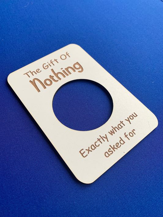 Gift Of Nothing Plaque: Funny Novelty Birthday Gift