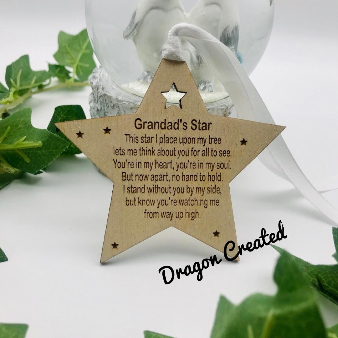 Personalised Memorial Star Bauble: Remembrance Christmas Ornament, Loved One Christmas Without You
