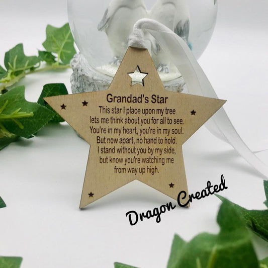 Personalised Memorial Star Bauble: Remembrance Christmas Ornament, Loved One Christmas Without You