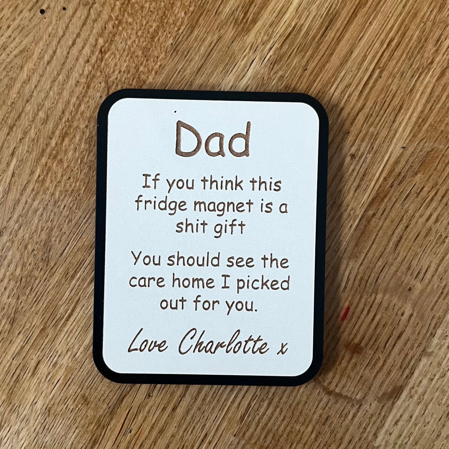 Funny Fridge Magnet, Dad Birthday, Fathers Day, Naughty gift Idea, Personalised Wooden Magnet