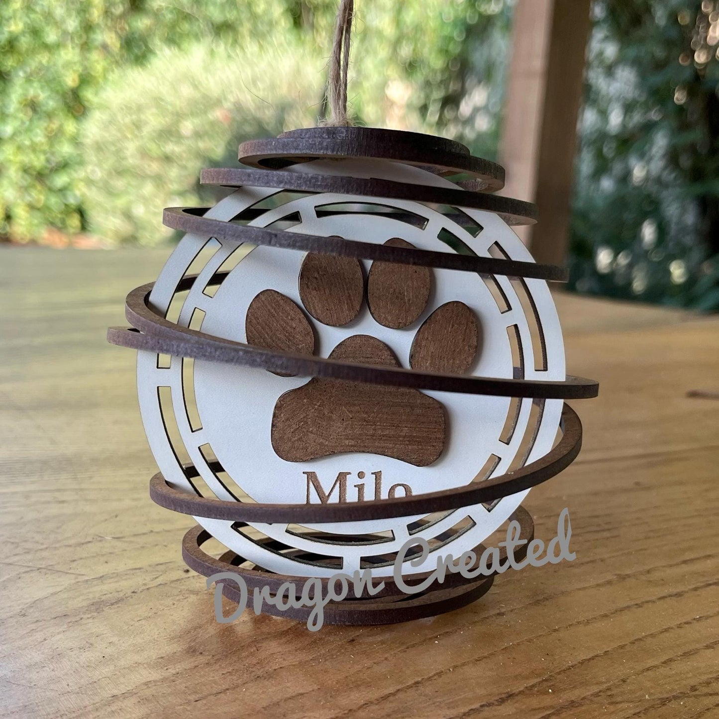 Personalised Dog Christmas Ornament: Engraved Wooden Pet Bauble Tree Decoration
