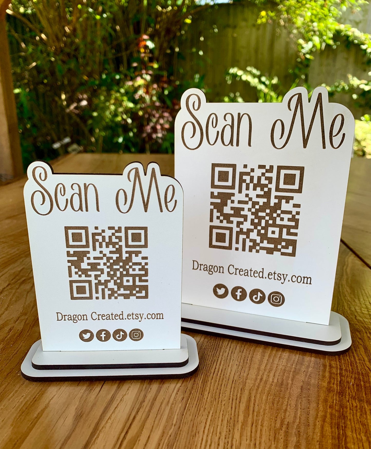 Personalised QR Code Display Stand: Social Media Advertising Sign, Craft Fair Display