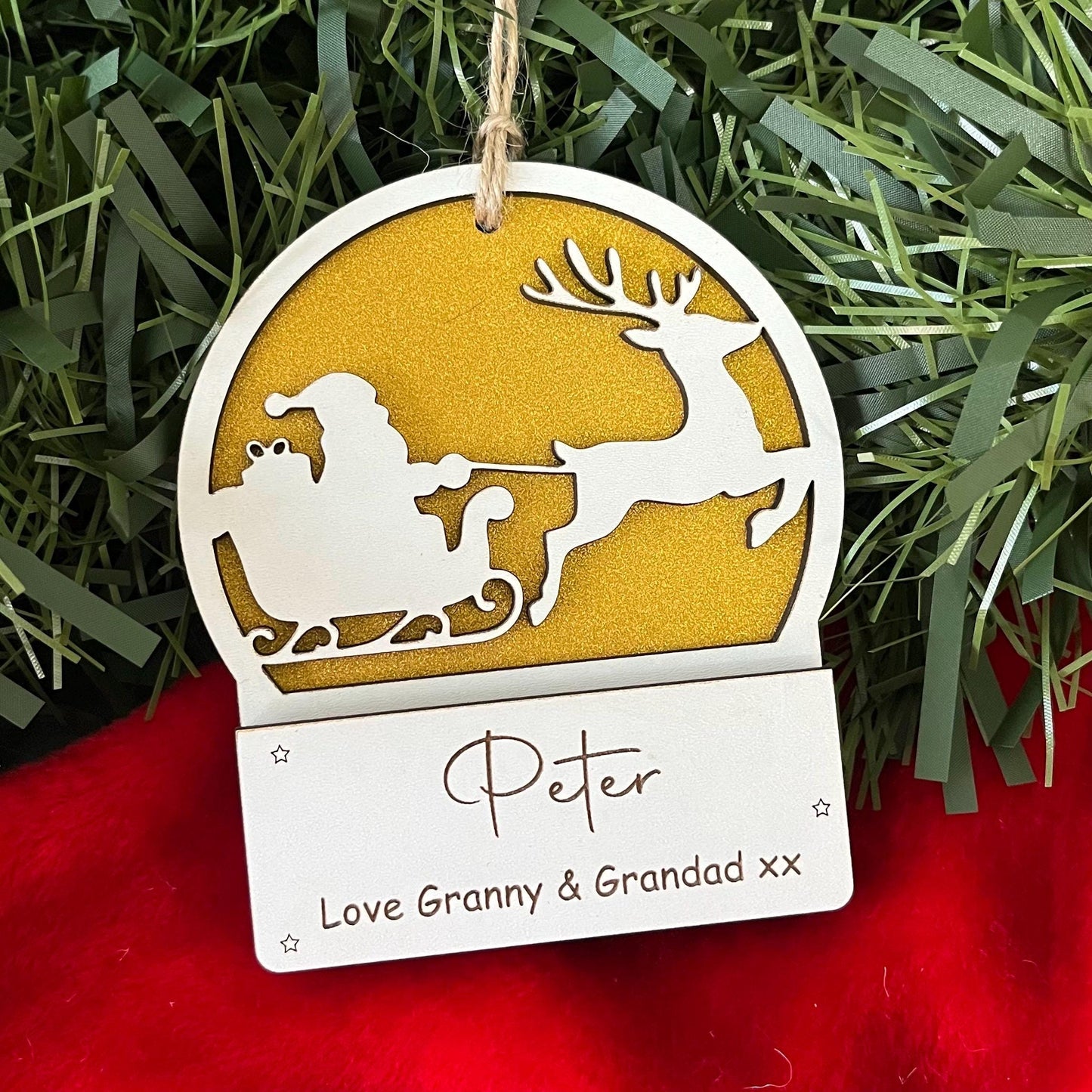 Gift Card Holder, Christmas Tree Ornament, Voucher Holder, Xmas Money Envelope, Wooden Personalised