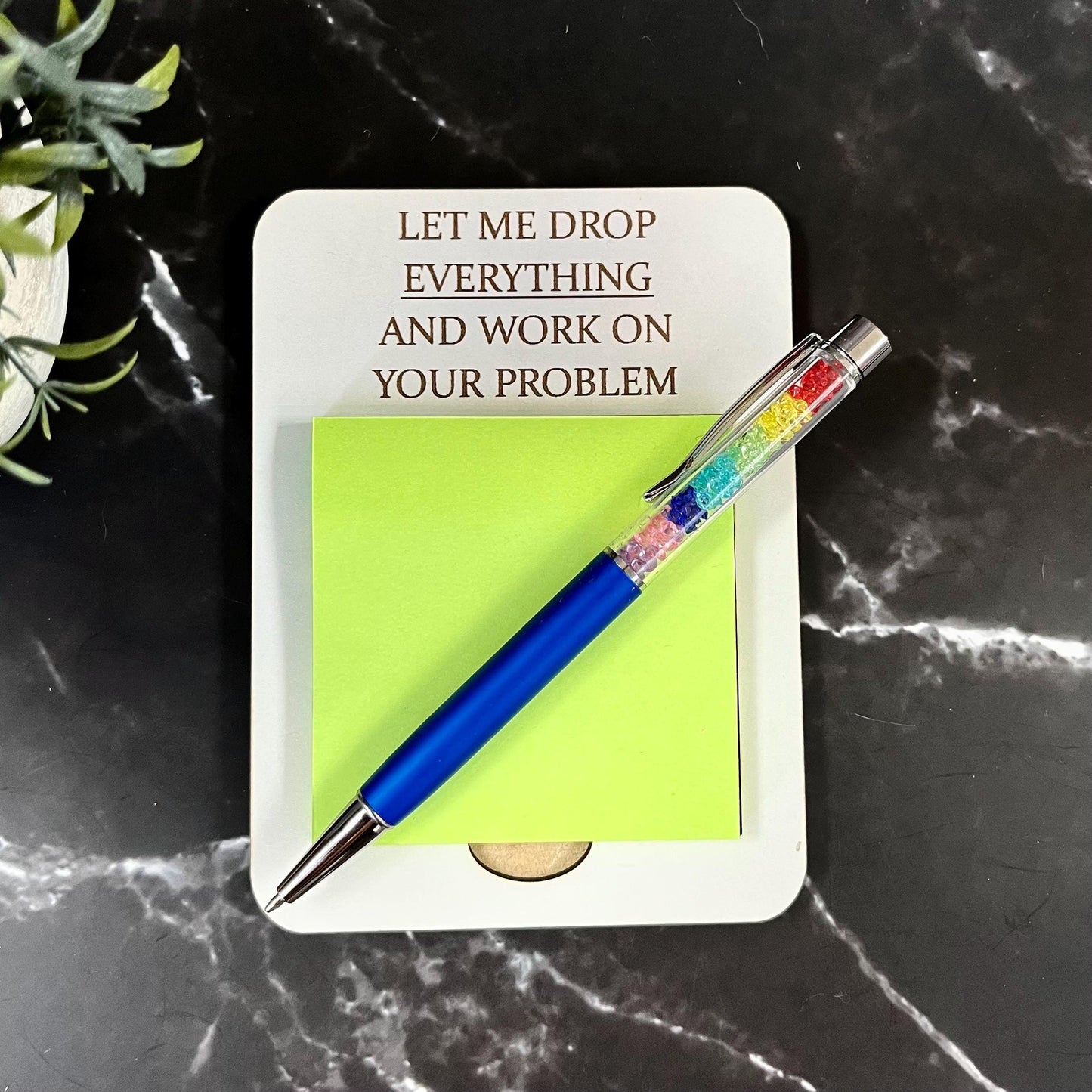 Funny Work Post-It Note Holder: Sarcastic Desk Organizer, Note Pad