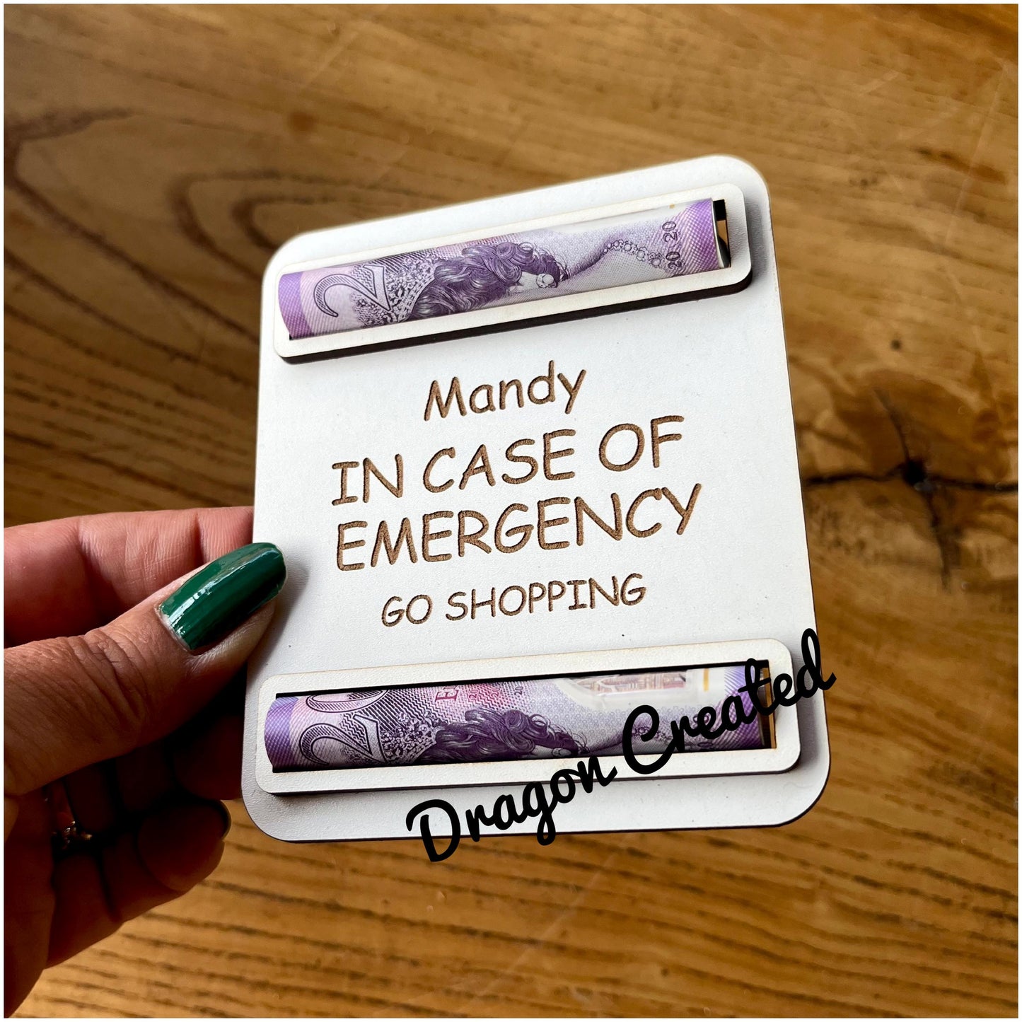 Personalised 'In Case of Emergency' Money Holder - Engraved Cash Gift