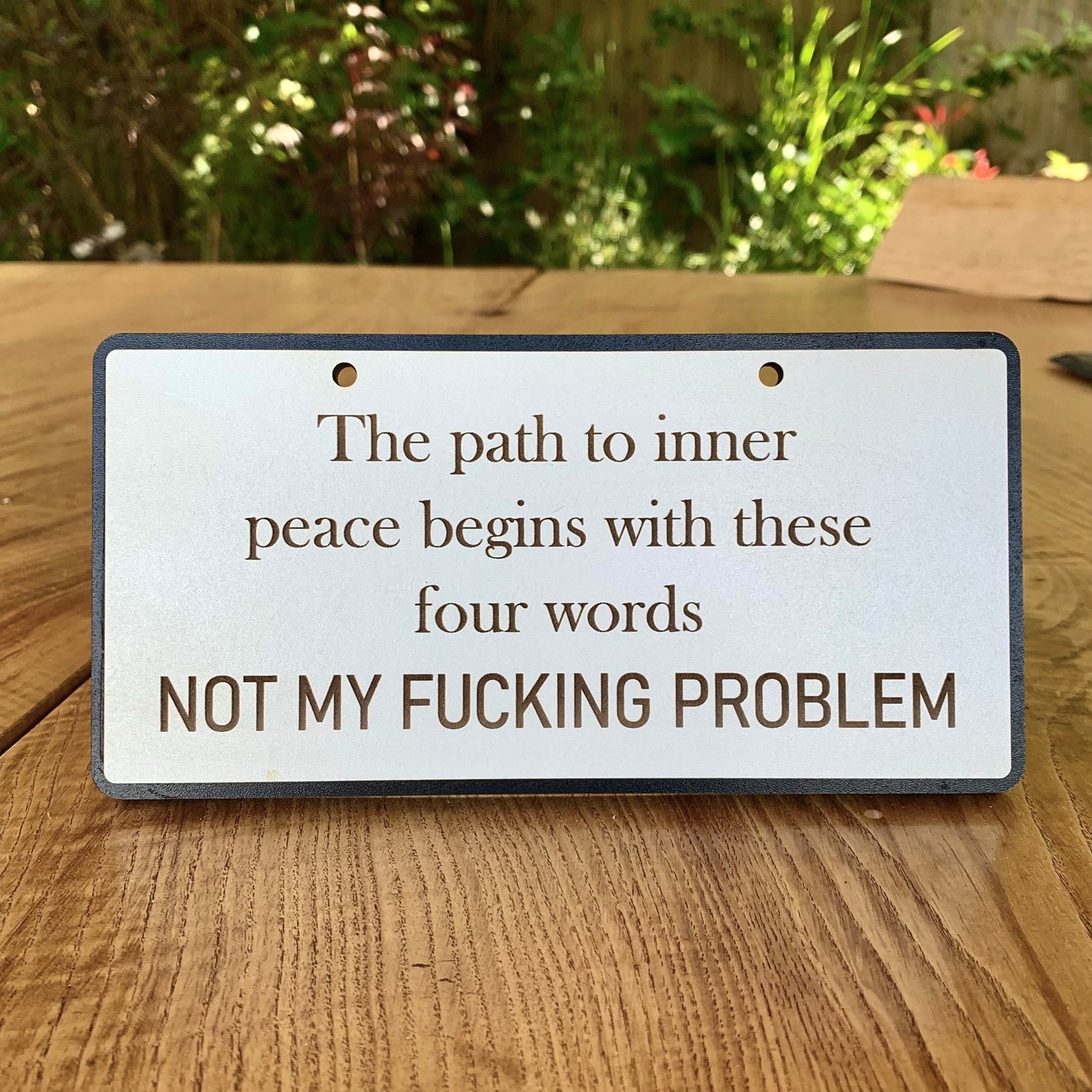 Funny Wooden Sign, Insulting decor, Rude Quote, The Path To Inner Peace, House Plaque