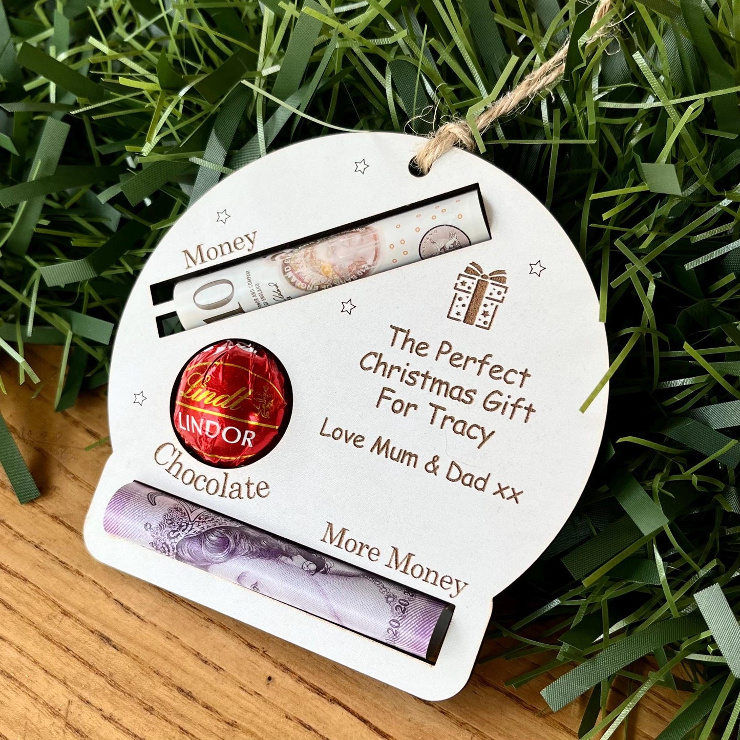 Christmas The Perfect Gift, Chocolate & Cash Gift, Reindeer Chocolate Holder, Money Holder Wallet, Children Christmas Personalised Envelope.