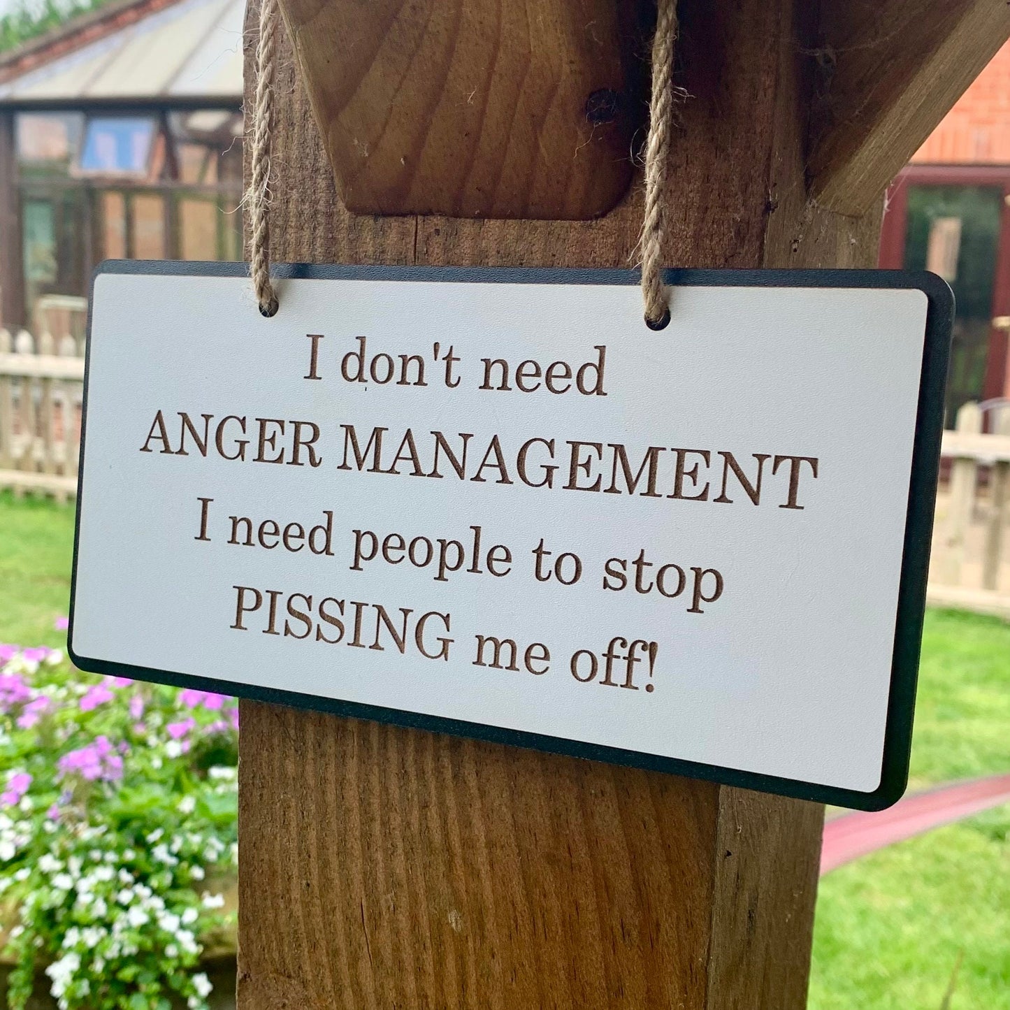 Funny Wooden Sign, Insulting decor, Rude Quote, I don’t need anger management, House Plaque