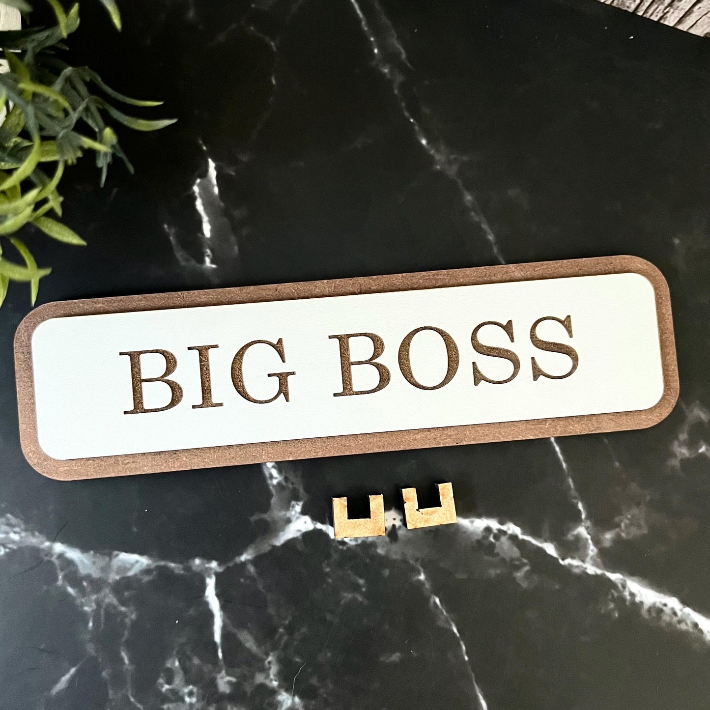 Big Boss, Funny Wooden Desk Sign, Wooden Plaque, Office Joke Gift