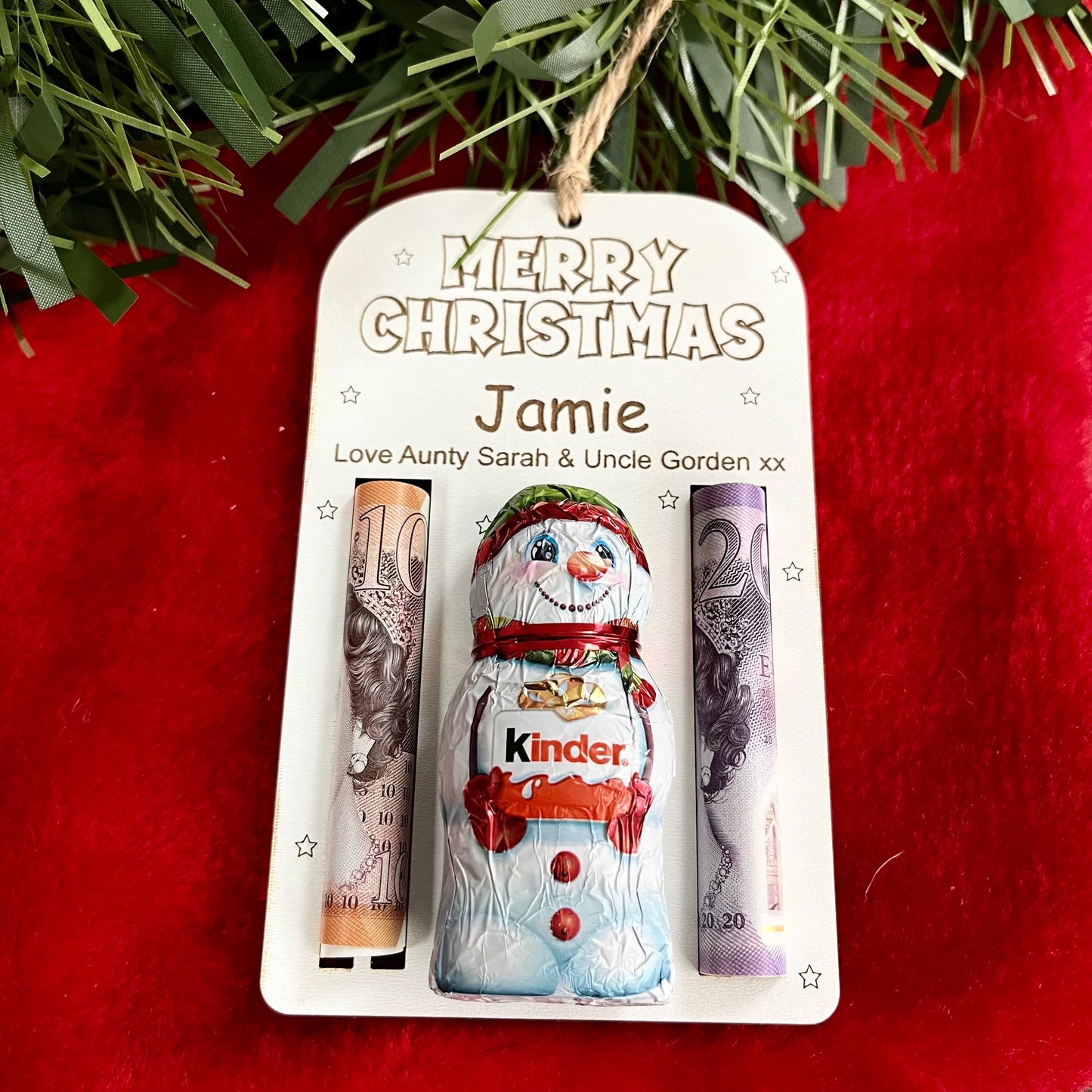 Christmas Money & Chocolate envelope- Tree Ornament, Money Holder, Kinder Snowman