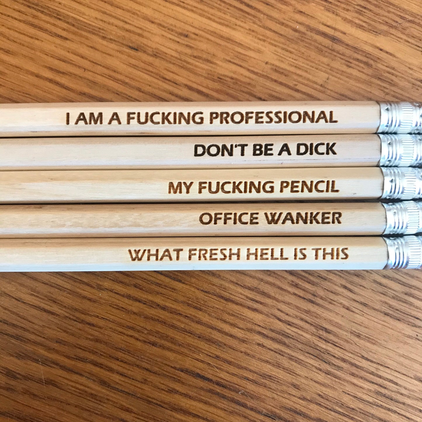 Rude Swear Word Pencils: Funny Office Novelty Gift, Set of 5