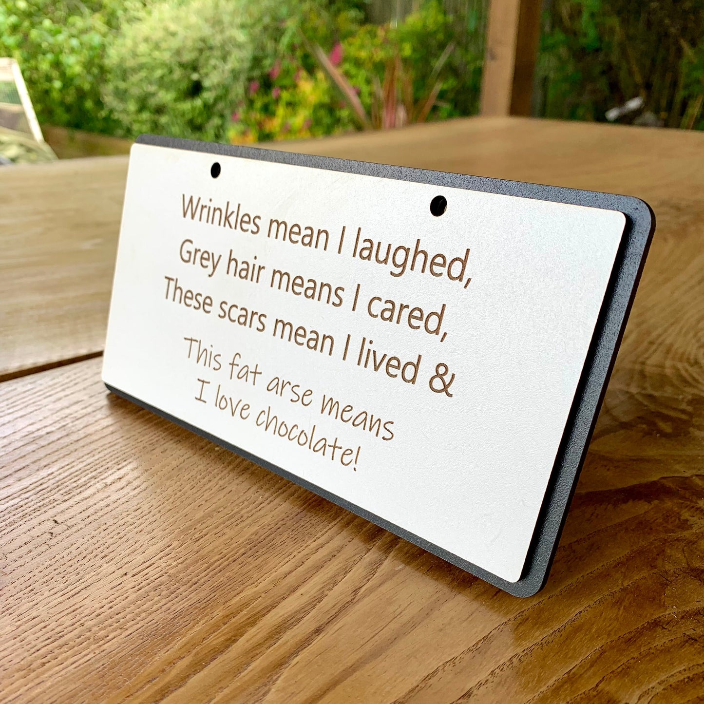 Funny Wooden Sign, Insulting decor, Rude Quote, Wrinkles Mean I Laughed, House Plaque