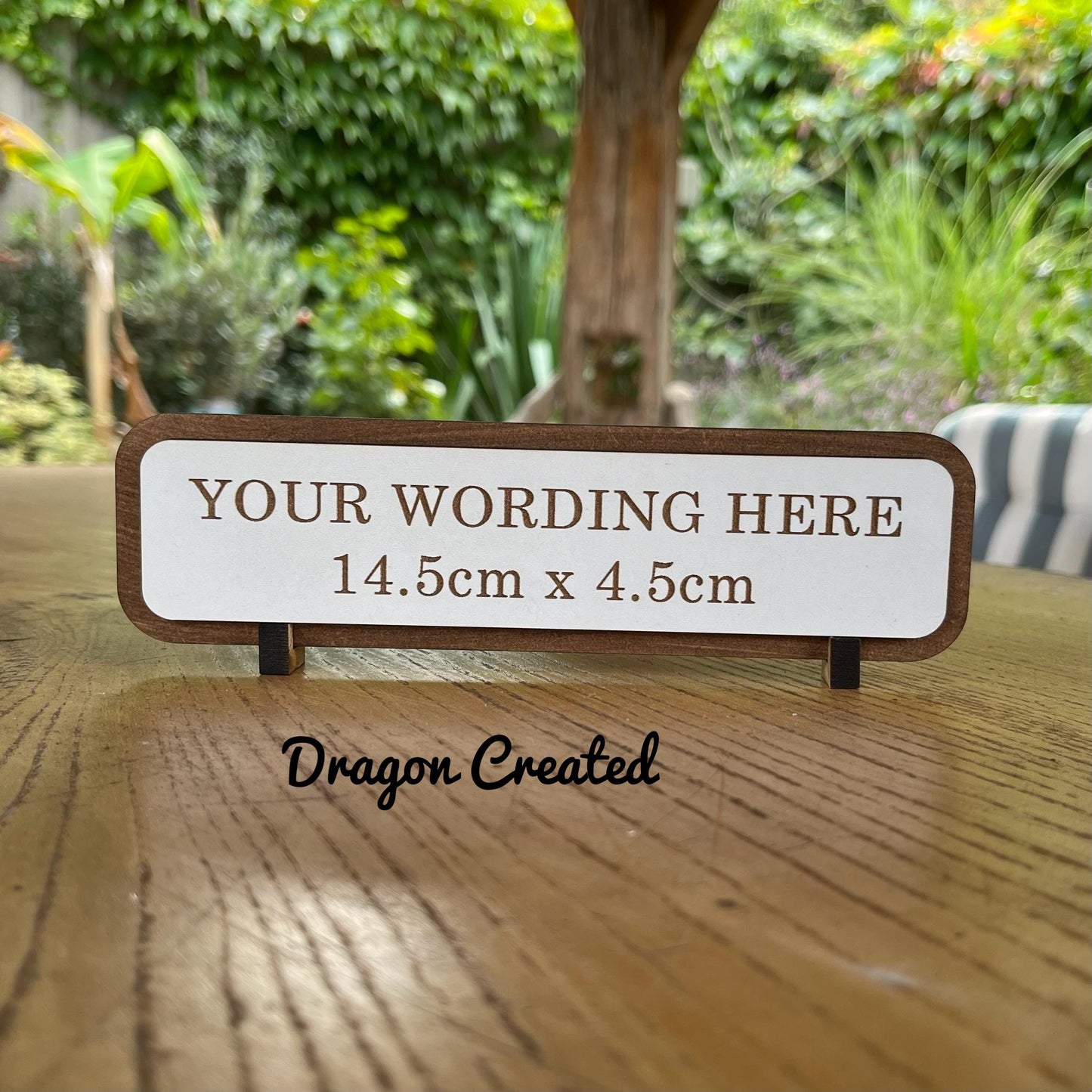 Personalized Engraved Wooden Desk Sign - Custom Quote