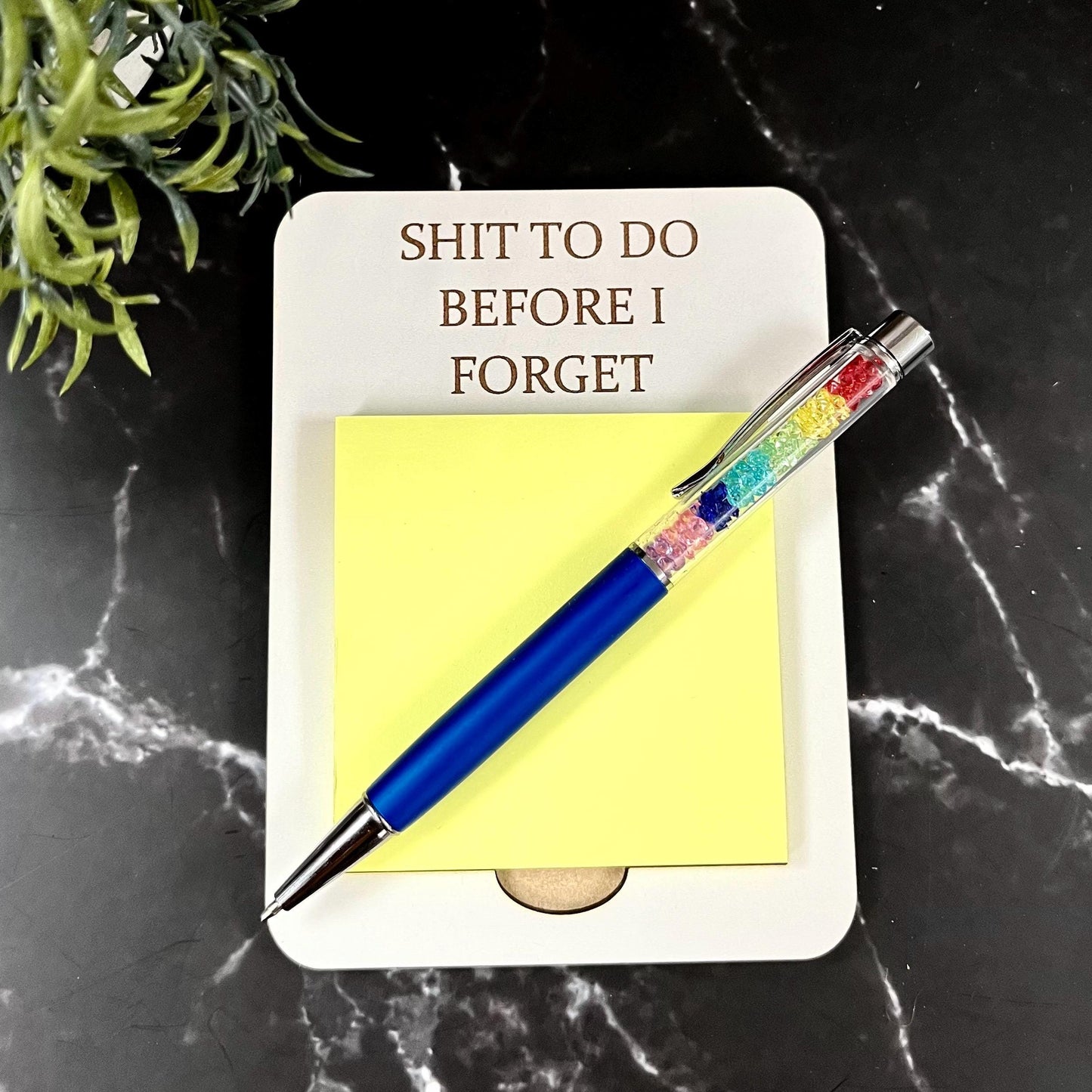 Funny Wooden Post-it- Note Holder: Sarcastic Work Desk Organizer, Work Pad