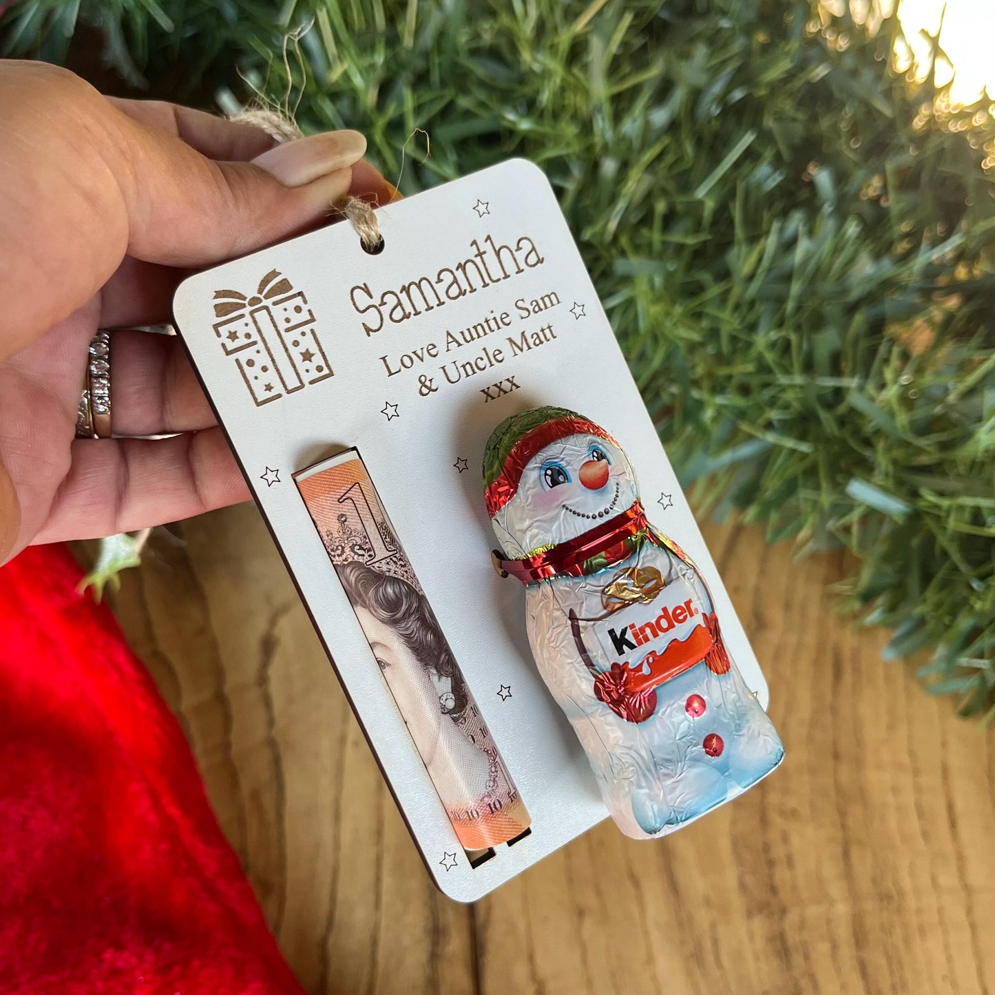 Christmas Money And Chocolate Holder, Envelope- Tree Ornament, Lindor Bear, Kinder Snowman