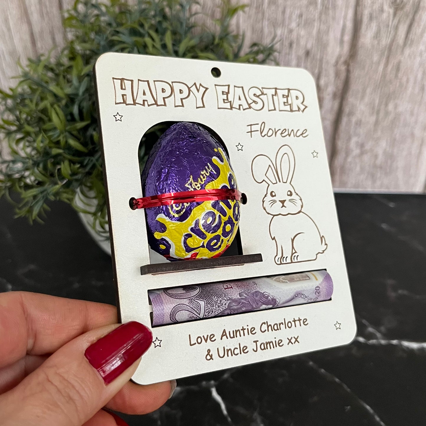 Easter Money Holder: Cash And Easter Egg Holder, Chocolate Personalised Envelope