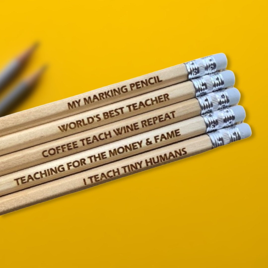 Engraved Wooden Teacher Pencils: End of Term Gift Set