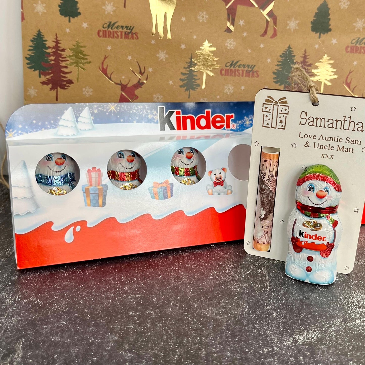 Christmas Money And Chocolate Holder, Envelope- Tree Ornament, Lindor Bear, Kinder Snowman