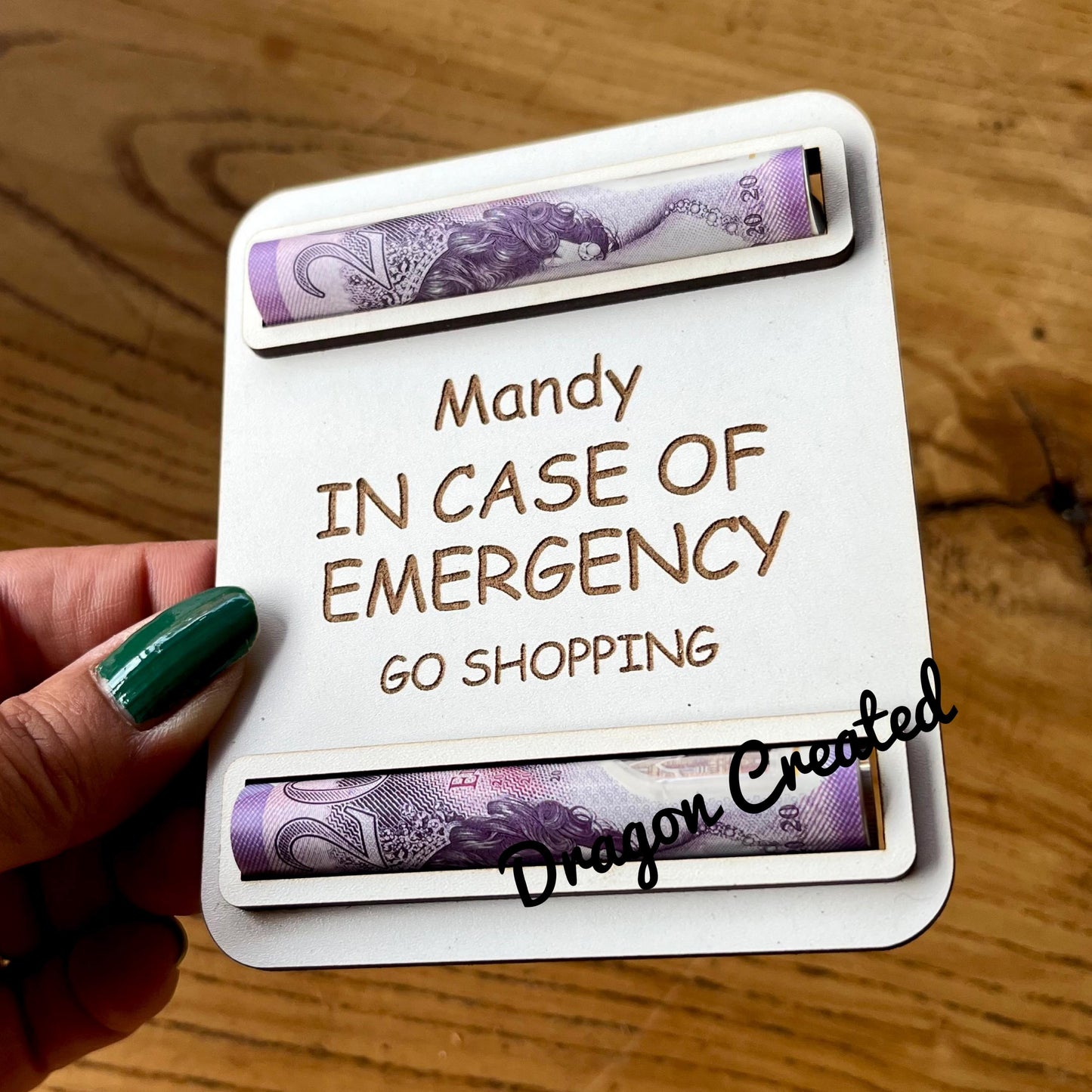 Personalised 'In Case of Emergency' Money Holder - Engraved Cash Gift