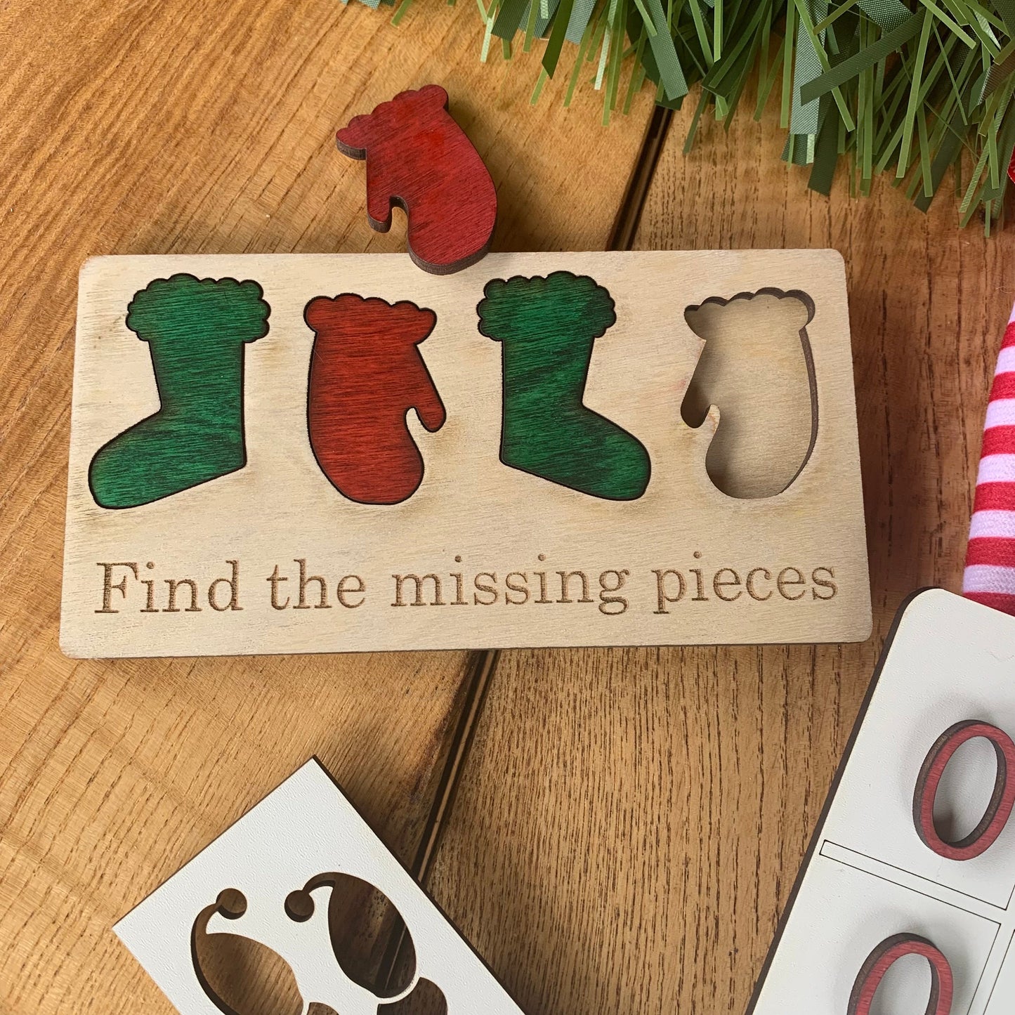 Christmas Naughty Elf Props, Xmas Elf Signs And Games. Wooden Personalised Signs